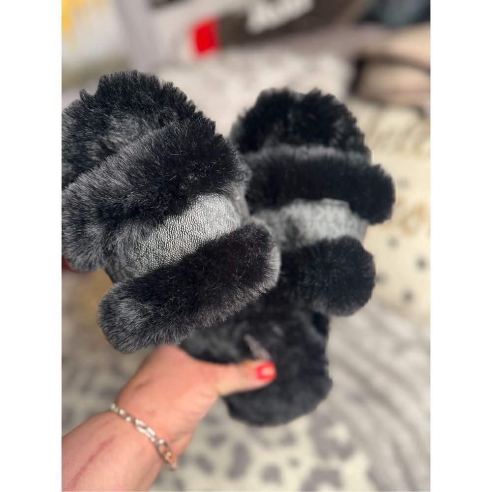 Michael kors faux fur sandals/slippers slides sz 10